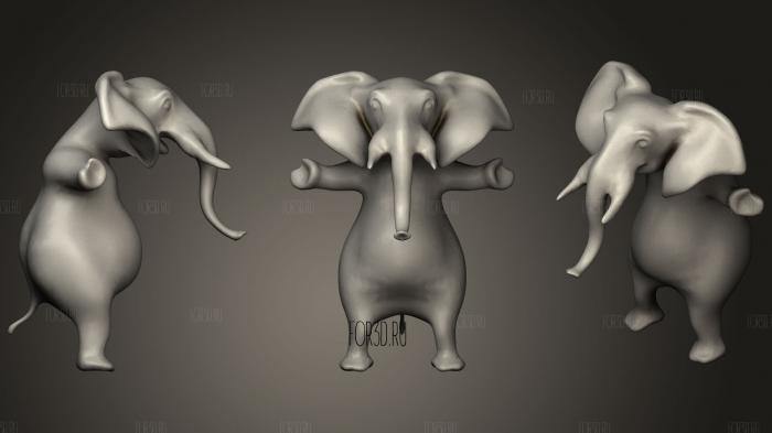 Elephant Dancing stl model for CNC
